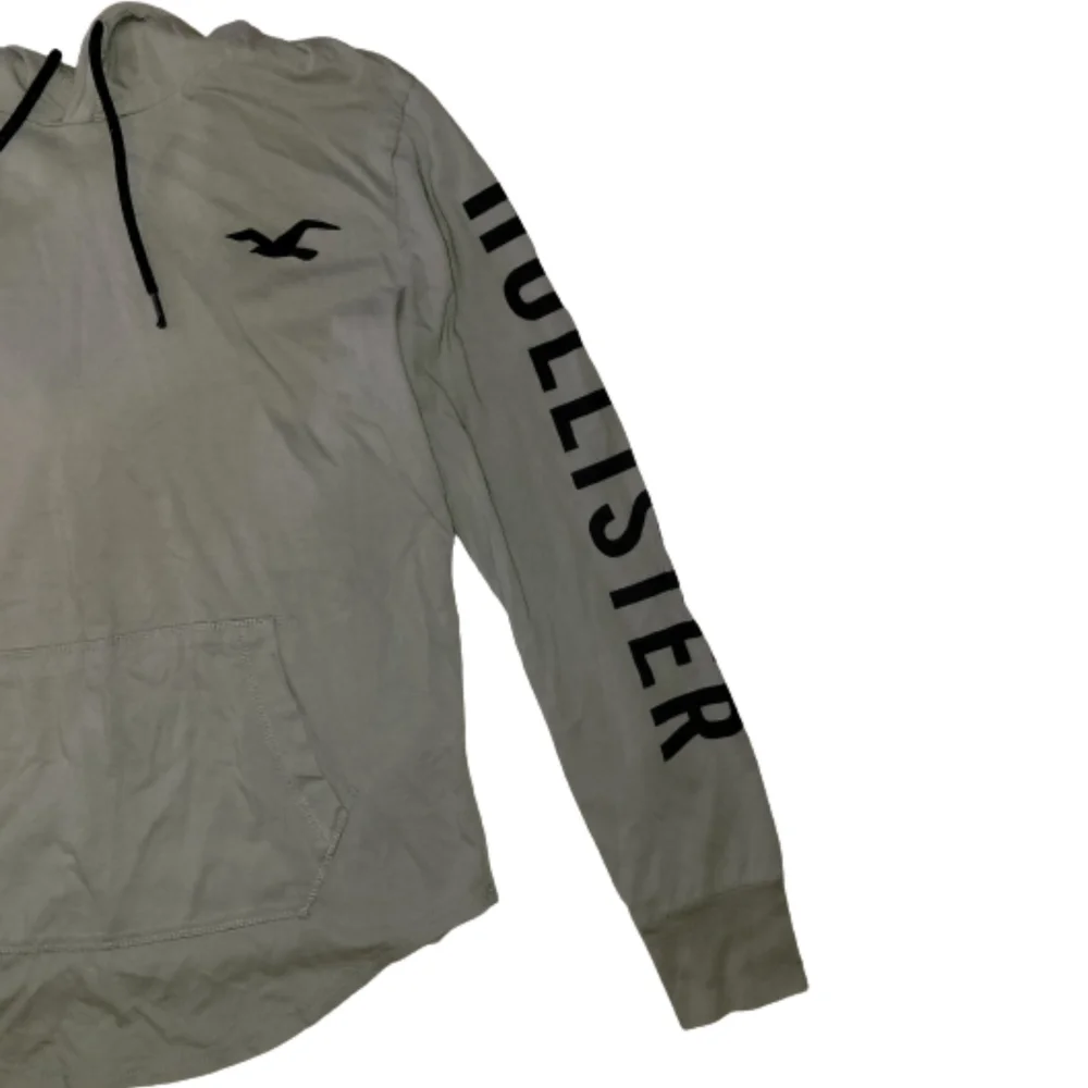 Hollister Mens Pullover TShirt Hoodie Sage/Army Green Long Sleeve Small - Picture 5 of 11